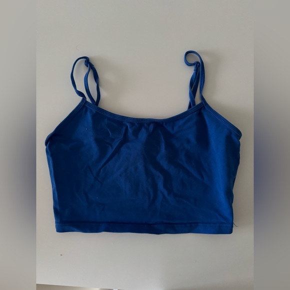 SHEIN EZWEAR SOLID CROP CAMI TOP ROYAL BLUE SIZE SMALL BARELY WORN - Picture 4 of 7